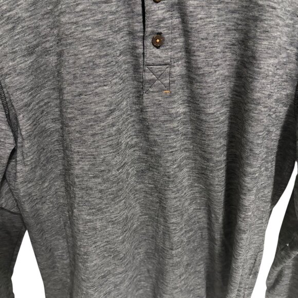 Tommy Bahama 1/4 Button Henley Shirt Men’s Large Gray Long Sleeve 60% Cotton,40 - Picture 4 of 6